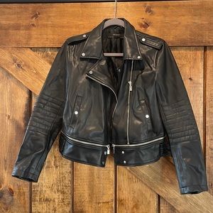Zara moto leather jacket size L